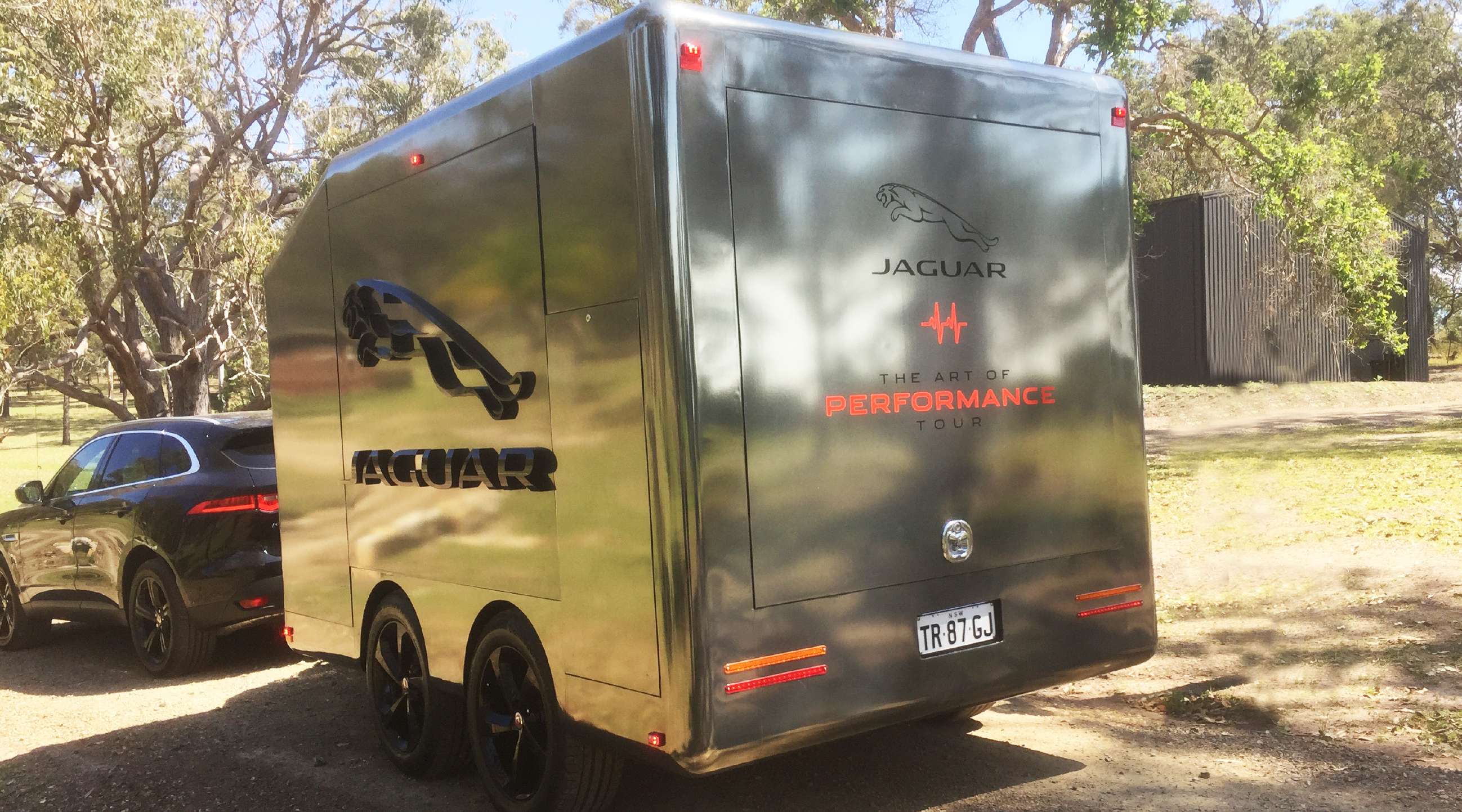 Jaguar Art of Performance Tour mirror-finish trailer