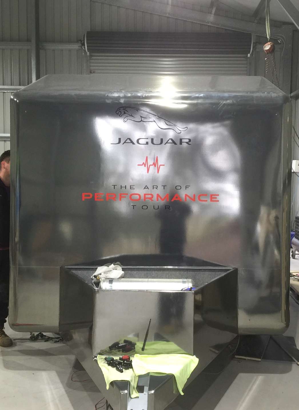 Jaguar trailer opened up on tour