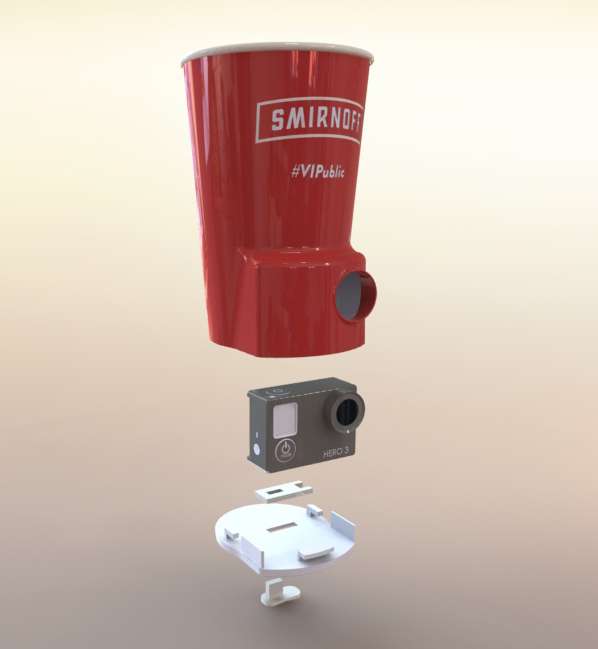 Cheers Cam GoPro cup render